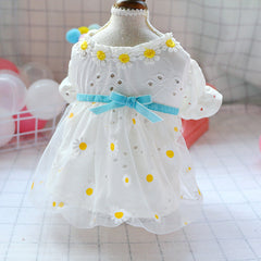 Dog Dress Princess Pet Daisy Bubble Bow