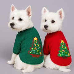 Xmas Dresses for Dogs Red Pet Christmas Tree Sweater