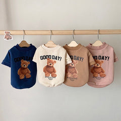 Dog Hoodie Good Day Autumn Winter Pet Bear