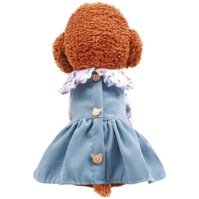 Dog Dress Cute Flower Casual Lace