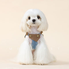 Denim spit cloth, chest and back traction leash