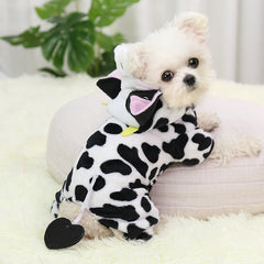 Dog Shirts Insulated Cow Winter Fleece Coat Jumpsuit