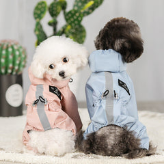 Dog Hoodie Rainproof Breathable Reflective Pet Coat