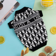 Dog Shirts Black Luxury Pet Winter Warm Sweater