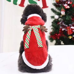 Dog Hoodie Flannel Elk Christmas Winter Pet Hoodie Coat