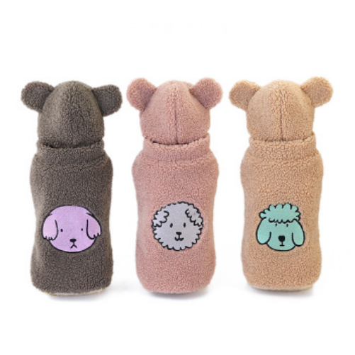 Dog Hoodie Winter Lamb Embroidered Warm Fleece