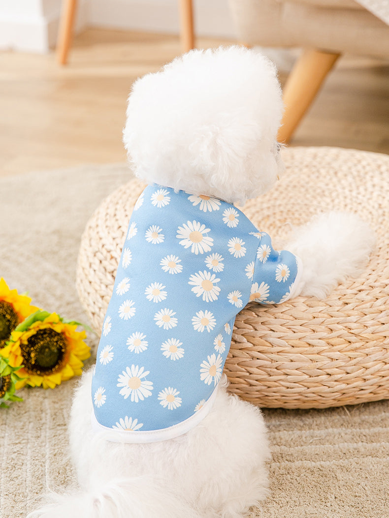 Kids Dogs T Shirt Cotton Flower Clothes