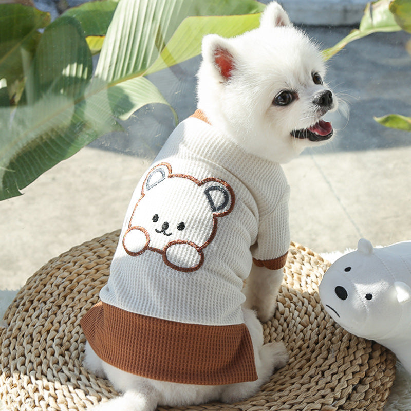 Dog Dress Cute Bear Print Skirt for Couples with Base Layers