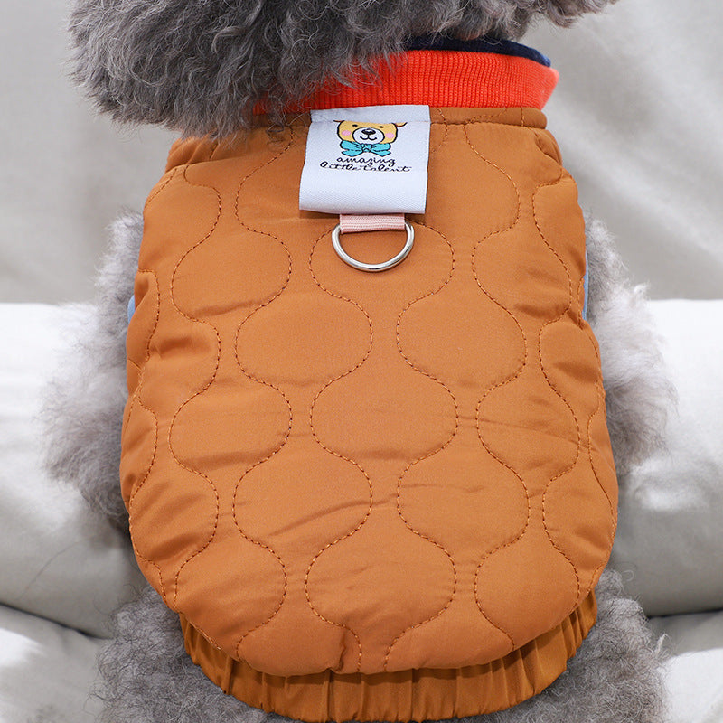 Hot Dog Shirts Winter Warm Vest Dog Yellow Coat